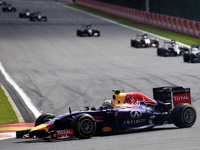 Daniel Ricciardo en route to victory in his Red Bull
