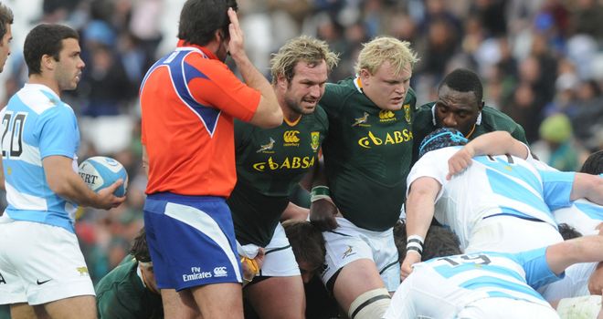 Bok front row had a torrid time against the Pumas
