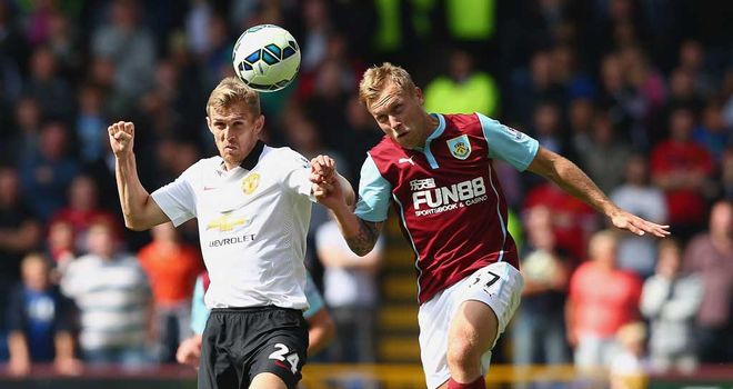 Darren Fletcher: Manchester United midfielder challenges Burnley's Scott Arfield