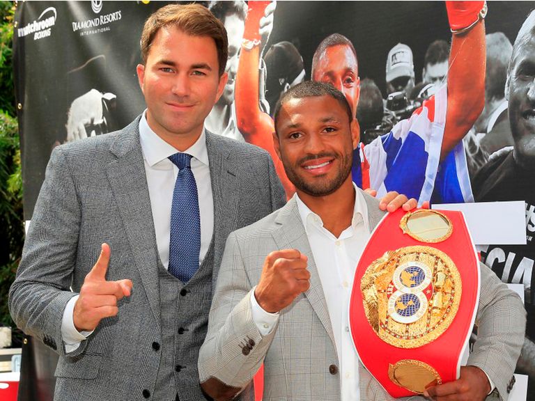 Promoter Eddie Hearn (l) is hoping to line up some mega-fights for Kell Brook (Pic: Lawrence Lustig)