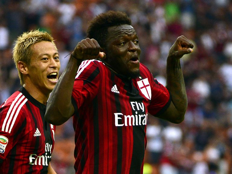 AC Milan's Sulley Ali Muntari celebrates