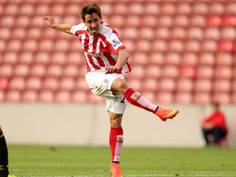 Bojan scores Stoke's second goal against Real Betis