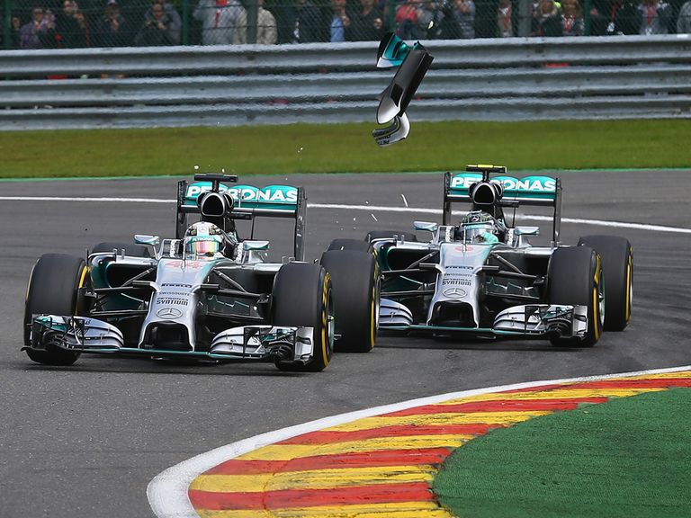 Hamilton and Rosberg collided at Spa