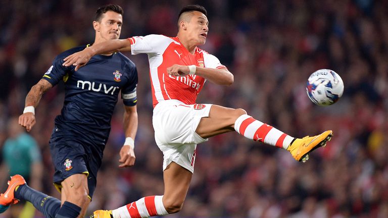Arsenal forward Alexis Sanchez is set to continue his comeback from injury against the Saints on Tuesday