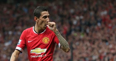 Manchester United's Angel di Maria against Queens Park Rangers at Old Trafford on September 14, 2014 in Manchester, England.