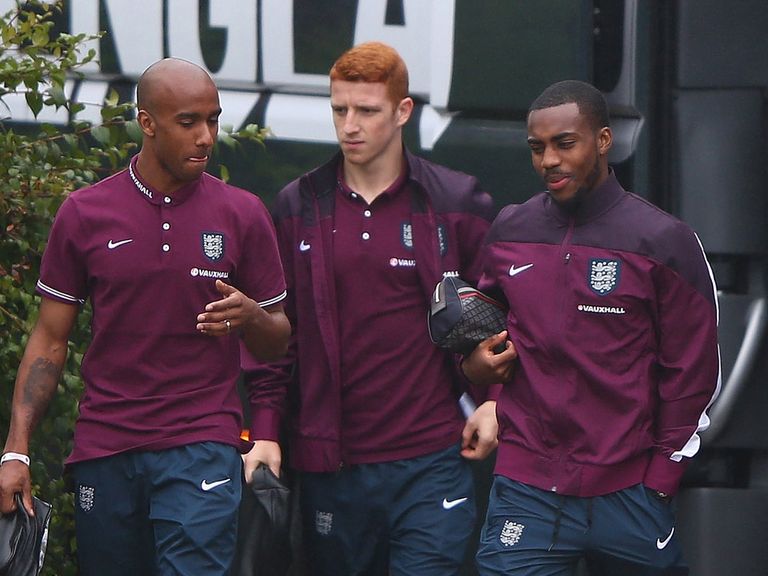 Fabian Delph, Jack Colback and Danny Rose arrive for England training