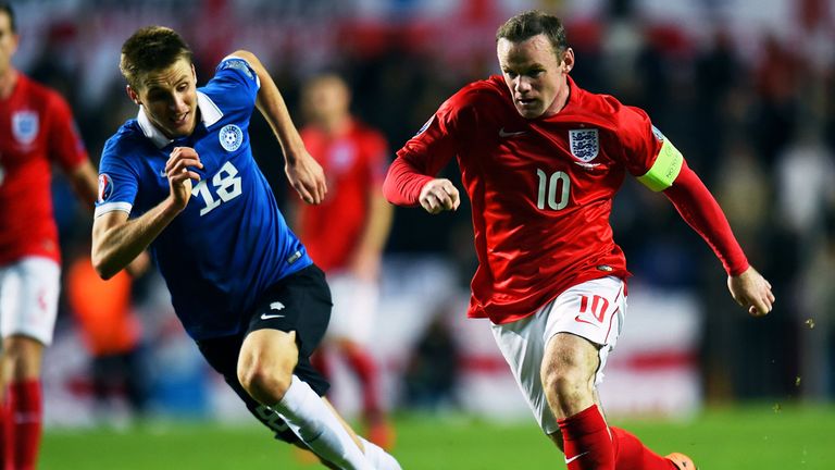 Rooney in action against Estonia