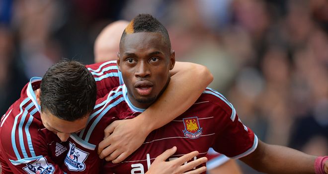 Diafra Sakho: Celebrates netting once against for the Hammers