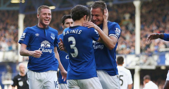 Phil Jagielka: Celebrates his opener