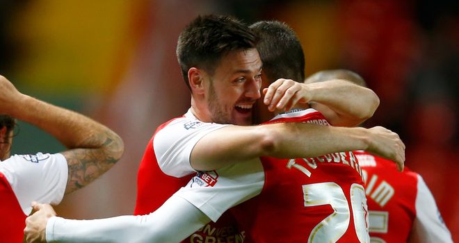 Johnnie Jackson: Celebrates his winning goal against Bolton