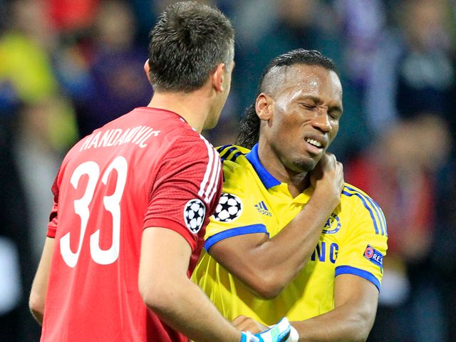 Chelsea's Didier Drogba shows his frustration against Maribor
