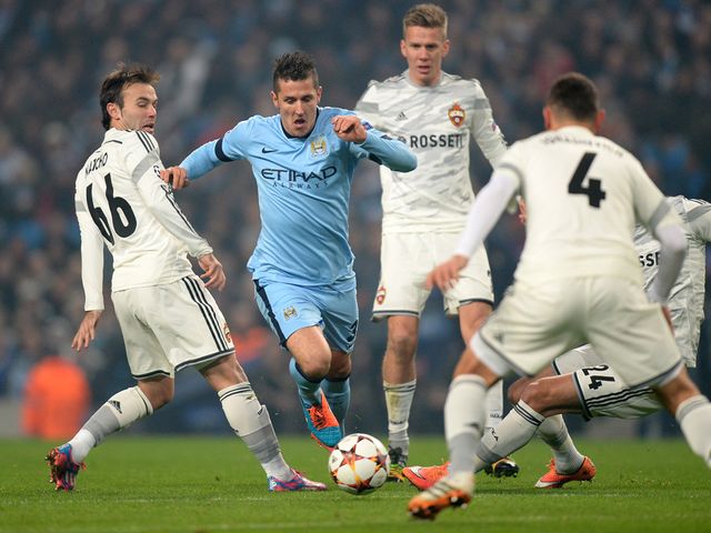 Manchester City's Steven Jovetic in action against CSKA Moscow
