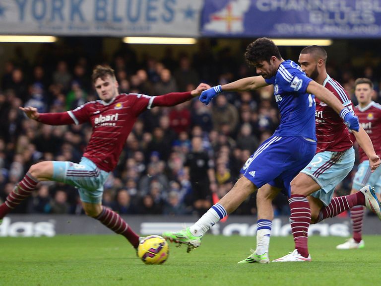 Chelsea's Diego Costa scores his side's second goal