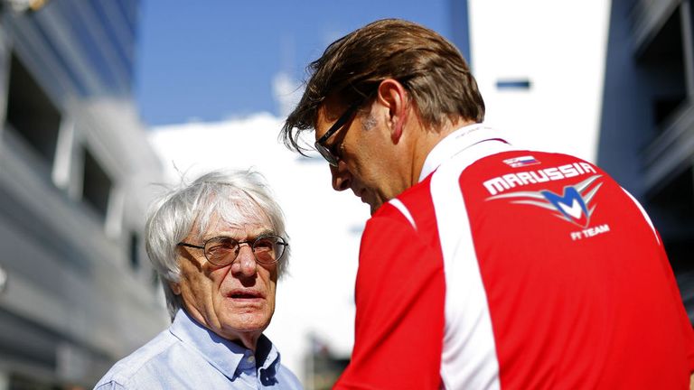 Bernie Ecclestone talks to Graeme Lowdon