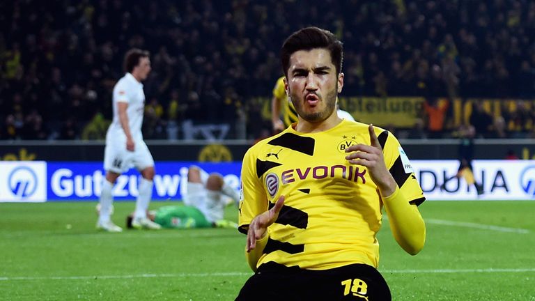 Nuri Sahin of Borussia Dortmund leads central midfielders