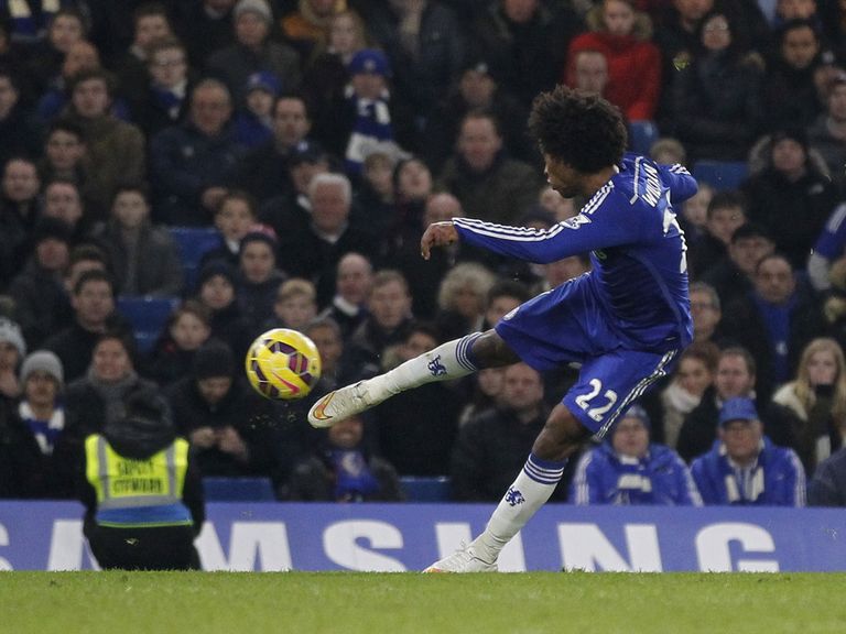 Willian fires home the only goal of the game at Stamford Bridge