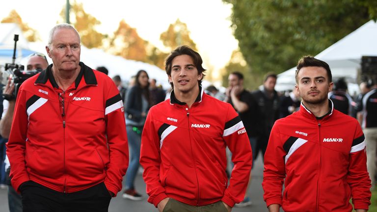 John Booth with his drivers Roberto Merhi and Will Stevens