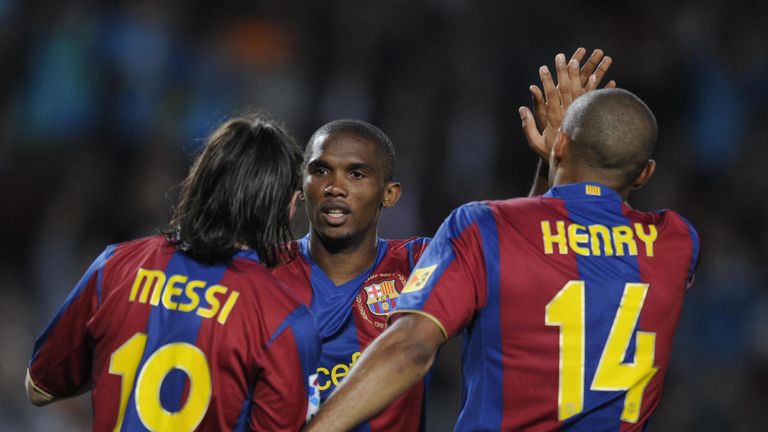 Thierry Henry: Played in a front three with Samuel Eto'o and Lionel Messi