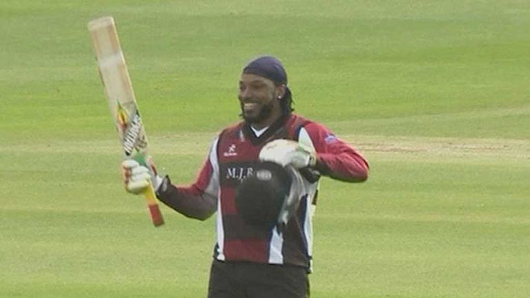 Big-hitting Chris Gayle was a big hit at Somerset last summer!
