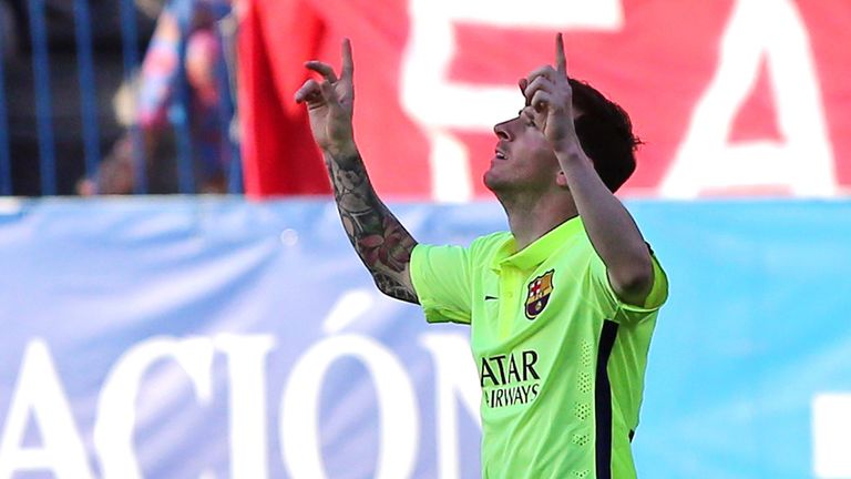 Lionel Messi: Celebrates his title-winner