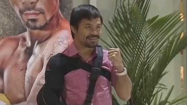 Pacquiao underwent surgery to repair his injured shoulder following defeat to Mayweather