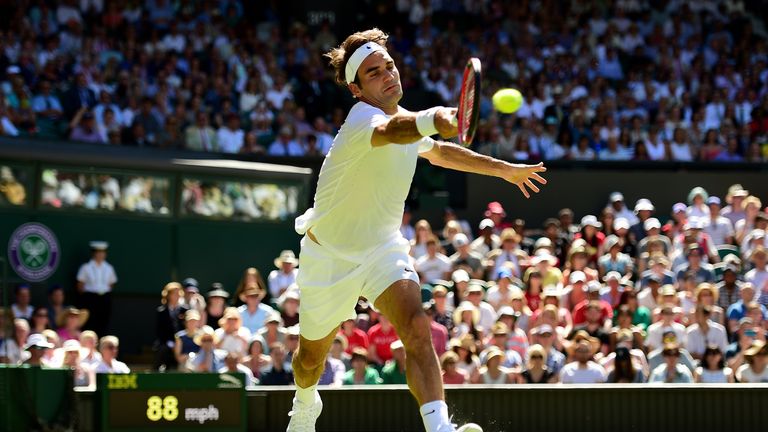 Roger Federer will play Gilles Simon for a place in the Wimbledon semi-finals