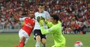 Theo Walcott scores for Arsenal in the Barclays Asia Trophy final against Everton in Singapore
