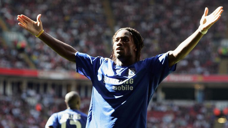 Didier Drogba inspired Chelsea to a 2-1 win over Arsenal in the 2005 Charity Shield