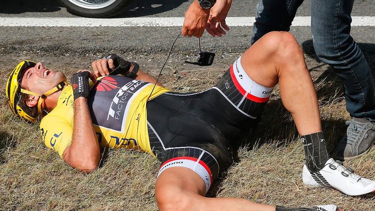 Fabian Cancellara crashed out on stage three of the Tour to show how volatile the sport can be, less than 24 hours after he claimed the yellow jersey