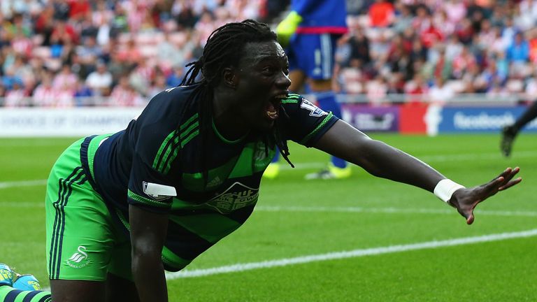 Bafetimbi Gomis scored 17 goals in 71 appearances for Swansea