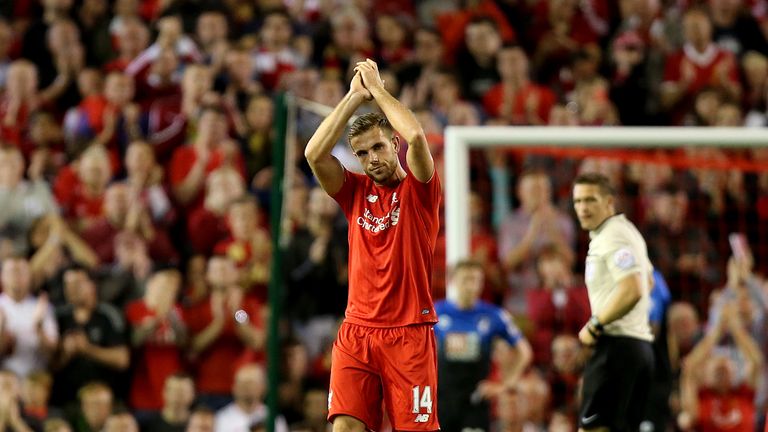 Jordan Henderson has not played for Liverpool since August