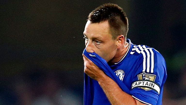 John Terry stands dejected after Chelsea concede against Southampton