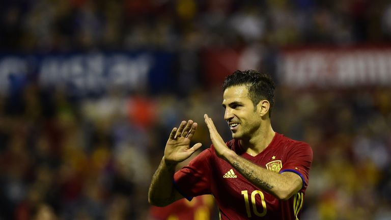 Cesc Fabregas played alongside team-mate Cesar Azpilicueta on Thursday against Italy