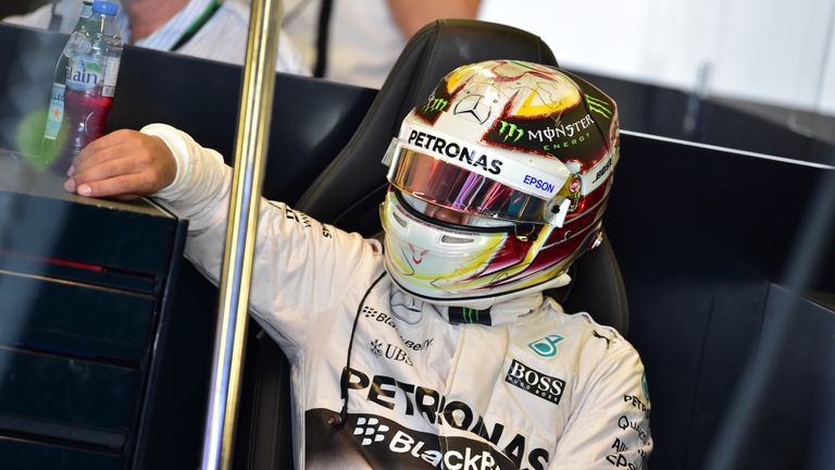 Hamilton didn't appear to be sitting as comfortably when in his W06, despite setting the pace
