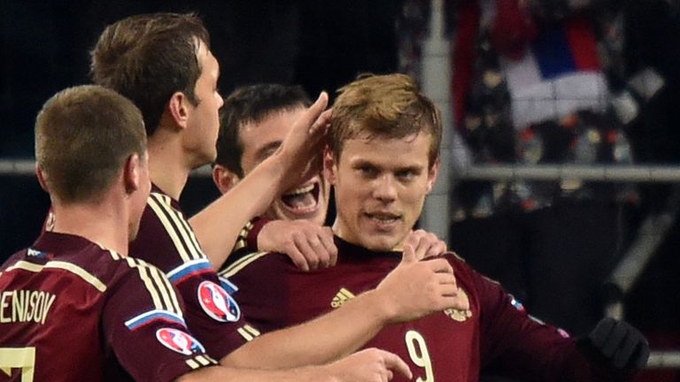 Russia stiker Aleksandr Kokorin (centre) has been linked with a move to the Emirates