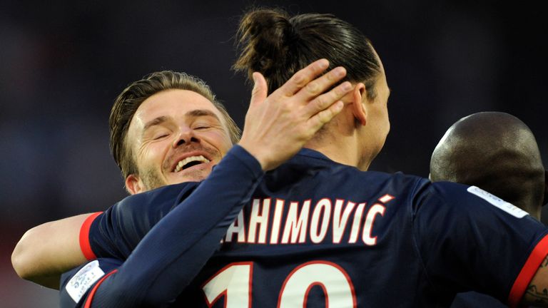 David Beckham has thanked Zlatan Ibrahimovic for joining Manchester United