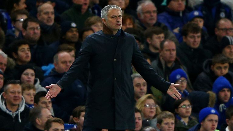 Chelsea manager Jose Mourinho looks perplexed as his side struggled to break down Bournemouth