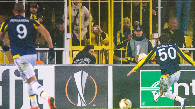 Markovic (right) scored for Fenerbahce against Celtic in the Europa League