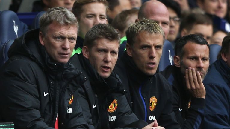David Moyes (left) was sacked in April of his first season at United