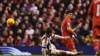 Craig Gardner catches Dejan Lovren during West Brom's 2-2 draw at Liverpool