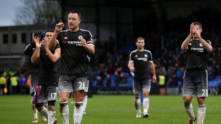 John Terry leads the Chelsea celebrations after their 3-0 victory at Crystal Palace
