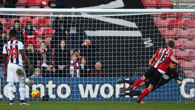 James Ward-Prowse converts the penalty after Matt Targett was fouled by Craig Dawson