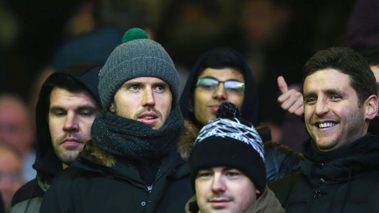 Michael Carrick joined the United fans in the away end for the match at Anfield