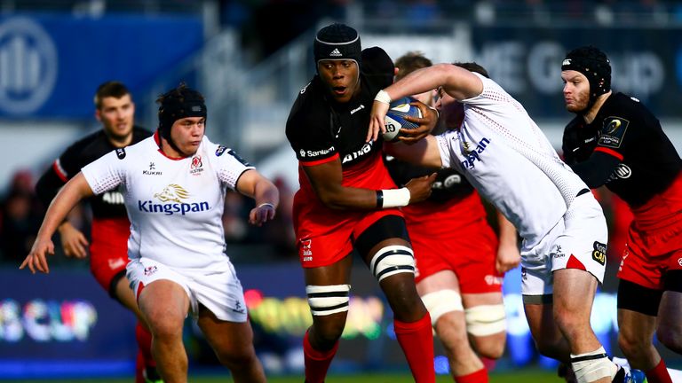 Maro Itoje scored his second Champions Cup try of the season against Ulster