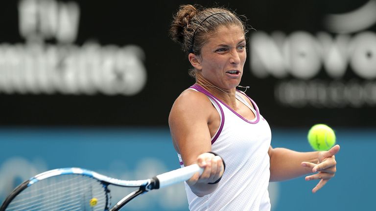 Sara Errani in action in Sydney in 2016