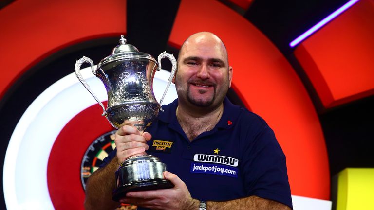 Scott Waites celebrates winning the BDO World Championship
