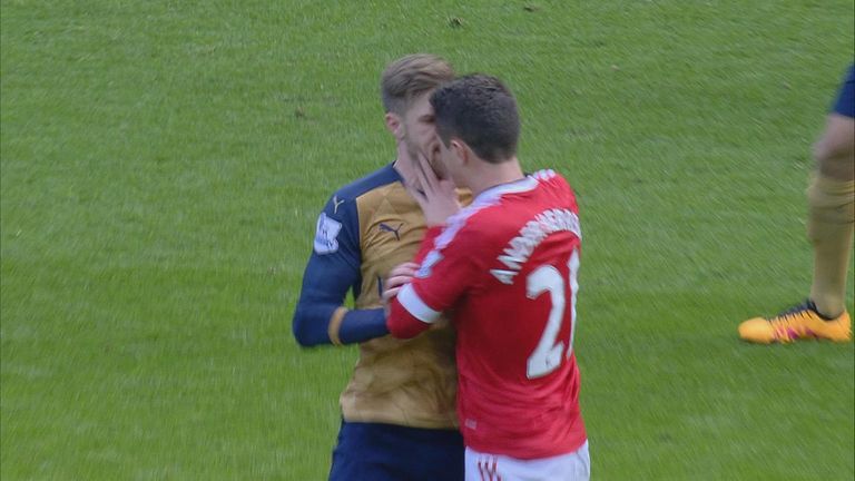 Aaron Ramsey and Ander Herrera clashed at Old Trafford