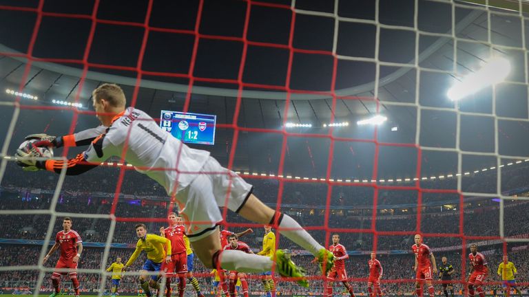 Bayern Munich's goalkeeper Manuel Neuer denied Arsenal a famous fightback
