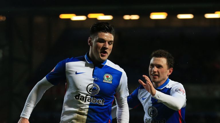Marshall celebrates his goal for Rovers