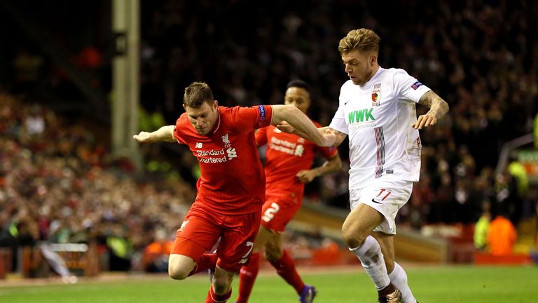 Milner gets away from Augsburg Alexander Esswein